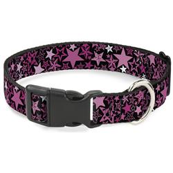Plastic Clip Collar - Stargazer Black/Pink