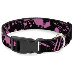 Plastic Clip Collar - Splatter Black/Pink