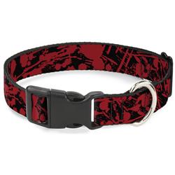 Plastic Clip Collar - Splatter Black/Red