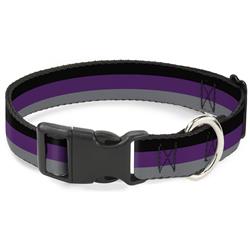 Plastic Clip Collar - Stripes Black/Purple/Gray