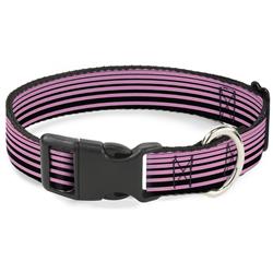 Plastic Clip Collar - Stripe Transition Black/Pink