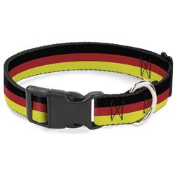 Plastic Clip Collar - Stripes Black/Red/Yellow