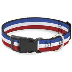 Plastic Clip Collar - Stripes Blue/White/Red
