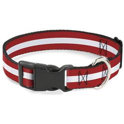 Plastic Clip Collar - Stripes Red/White/Red
