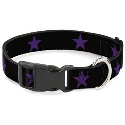 Plastic Clip Collar - Star Black/Purple