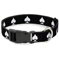 Plastic Clip Collar - Spade Black/White