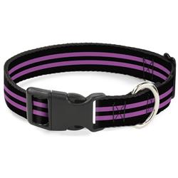 Plastic Clip Collar - Stripe Black/Pink