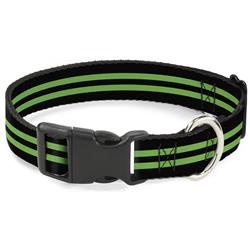 Plastic Clip Collar - Stripe Black/Green