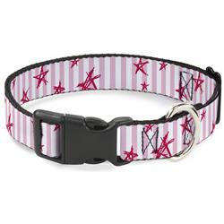 Plastic Clip Collar - Sketch Stars w/Stripes Pink/White/Fuchsia