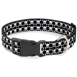 Plastic Clip Collar - Top Skulls Black/White