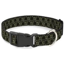 Plastic Clip Collar - Top Skulls Black/Camo Olive