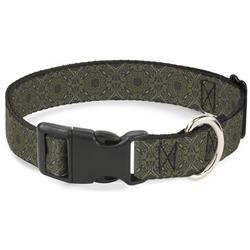 Plastic Clip Collar - Tapestry Charcoal/Olive