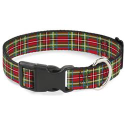Plastic Clip Collar - Tartan Plaid Red/Green