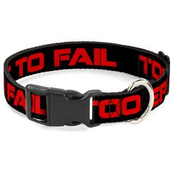 Plastic Clip Collar - TOO EPIC TO FAIL Weathered Black/Red