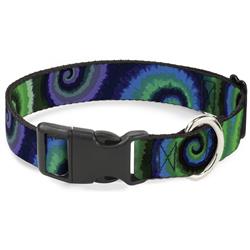 Plastic Clip Collar - Tie Dye Swirl Green/Blue/Purple