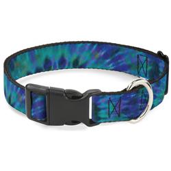 Plastic Clip Collar - Tie Dye Green/Blue/Purple