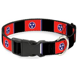 Plastic Clip Collar - Tennessee Flags/Black