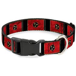 Plastic Clip Collar - Tennessee Flag/Black Distressed