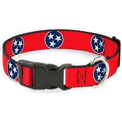Plastic Clip Collar - Tennessee Flag Stars Red/White/Blue