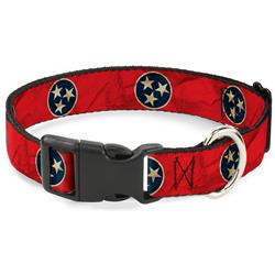 Plastic Clip Collar - Tennessee Flag Stars CLOSE-UP Distressed