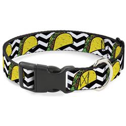 Plastic Clip Collar - Taco/Chevron Black/White