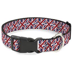Plastic Clip Collar - United Kingdom Flags Diagonal