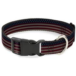 Plastic Clip Collar - United States Flag Stars & Stripes Distressed