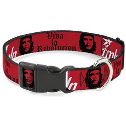 Plastic Clip Collar - VIVA LA REVOLUCION Che w/fmln Red
