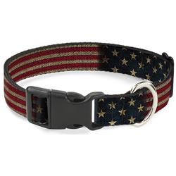 Plastic Clip Collar - Vintage US Flag Stretch