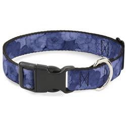 Plastic Clip Collar - Vivid Floral Collage2 Blues