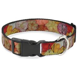 Plastic Clip Collar - Vivid Floral Collage2 Yellows/Pinks/Oranges