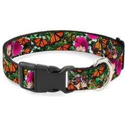 Plastic Clip Collar - Vivid Monarch Butterfly Garden