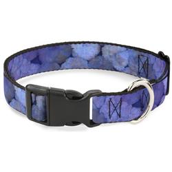 Plastic Clip Collar - Vivid Floral Collage3 Blues/Purples