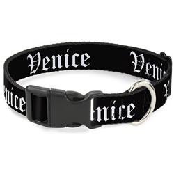 Plastic Clip Collar - VENICE Old English Black/White