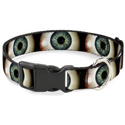 Plastic Clip Collar - Vivid Blue Eyeball Black