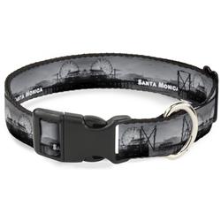 Plastic Clip Collar - Vivid SANTA MONICA Pier Skyline Grays/White