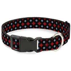 Plastic Clip Collar - Vinyl Records 2-Stripe Red/Black/Gray