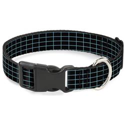 Plastic Clip Collar - Wire Grid Black/Blue