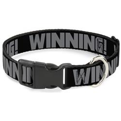 Plastic Clip Collar - WINNING! Black/Gray