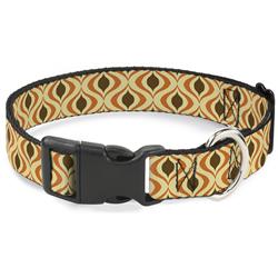 Plastic Clip Collar - Wallpaper1 Ogee Tan/Orange/Brown