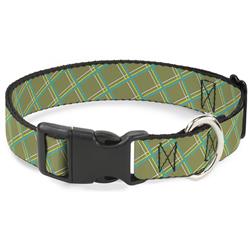 Plastic Clip Collar - Wire Grid Tan/Green/Yellow
