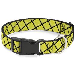 Plastic Clip Collar - Wire Grid Yellow/Black/Gray