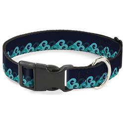 Plastic Clip Collar - Waves Navy/Blue Shades