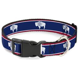 Plastic Clip Collar - Wyoming Flags