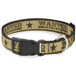 Plastic Clip Collar - WANTED-DEAD OR ALIVE/Star Tans