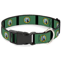Plastic Clip Collar - Washington Flags/Black