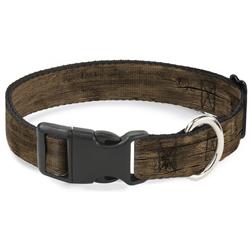 Plastic Clip Collar - Wood Grain3 Horizontal Brown