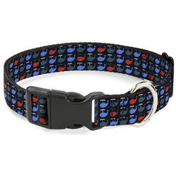 Plastic Clip Collar - Whales Navy/Green/Blue/Red