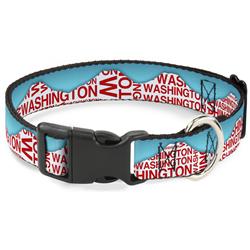 Plastic Clip Collar - WASHINGTON Mountain Range Turquoise/White/Red