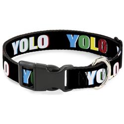 Plastic Clip Collar - YOLO Black/Multi Color
